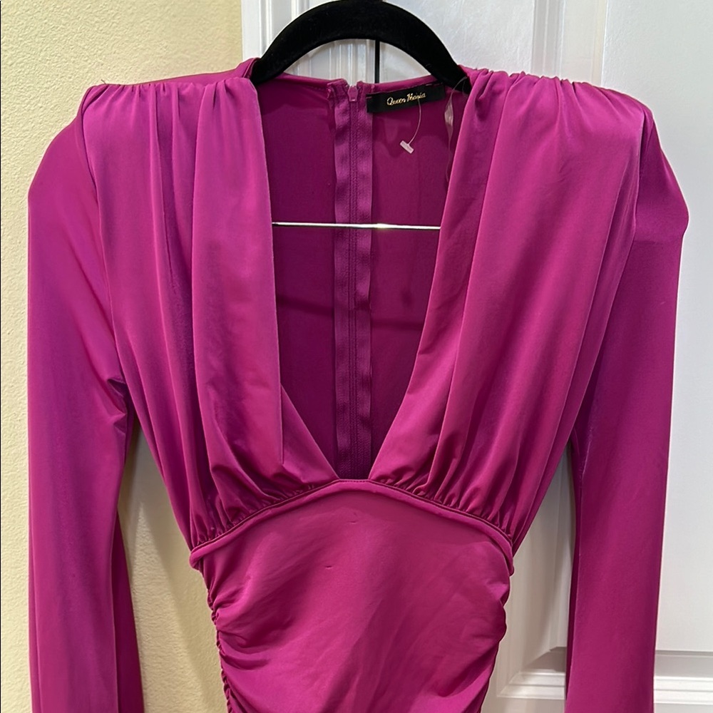 Purple Ruched Bodycon Dress - Picture 6 of 7